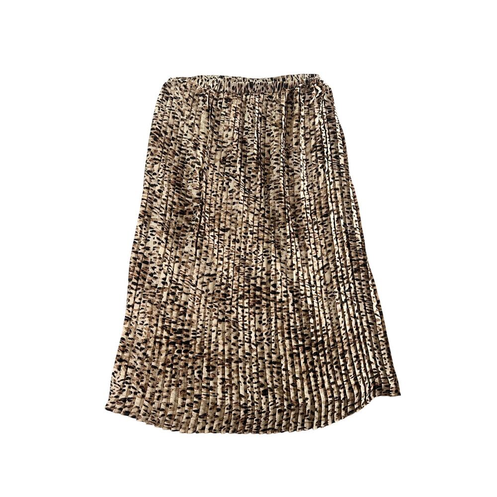 Banana Republic Leopard Print Pleated Midi Skirt - Size S - Effortless Chic - Picture 3 of 7